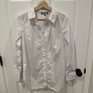 Marled White Button Up Shirt